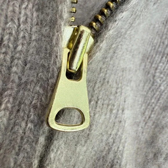 Saks Fifth Avenue cashmere Taupe Half-Zip Sweater - Picture 4 of 11